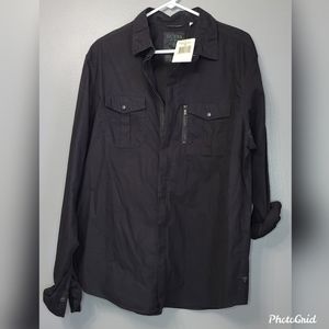Men's Black Guess Button-down Shirt